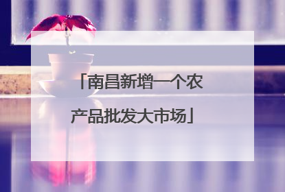 南昌新增一个农产品批发大市场