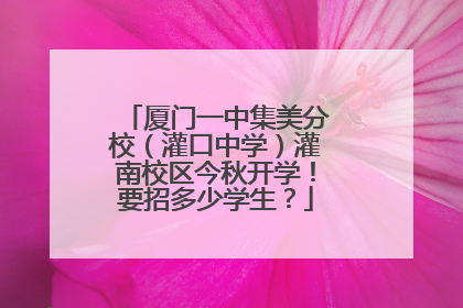 厦门一中集美分校（灌口中学）灌南校区今秋开学！要招多少学生？