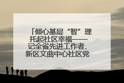 倾心基层“智”理 托起社区幸福——记全省先进工作者、新区文曲中心社区党委书记董世弘