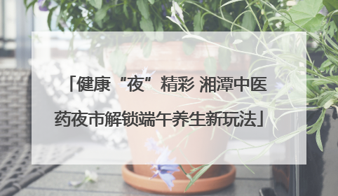 健康“夜”精彩 湘潭中医药夜市解锁端午养生新玩法