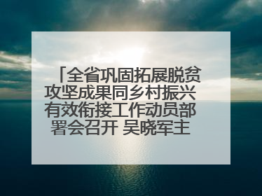 全省巩固拓展脱贫攻坚成果同乡村振兴有效衔接工作动员部署会召开 吴晓军主持并讲话 罗东川作安排部署