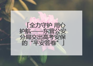 全力守护 用心护航——东营公安分局交出高考安保的“平安答卷”