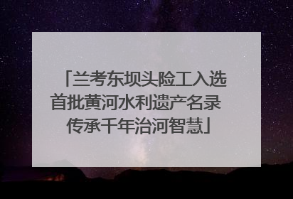 兰考东坝头险工入选首批黄河水利遗产名录 传承千年治河智慧