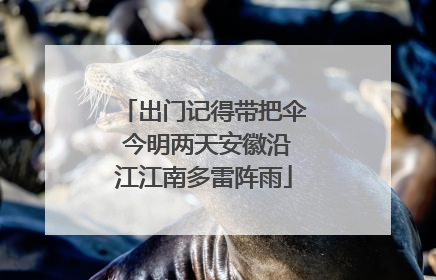 出门记得带把伞 今明两天安徽沿江江南多雷阵雨