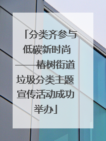 分类齐参与 低碳新时尚——椿树街道垃圾分类主题宣传活动成功举办