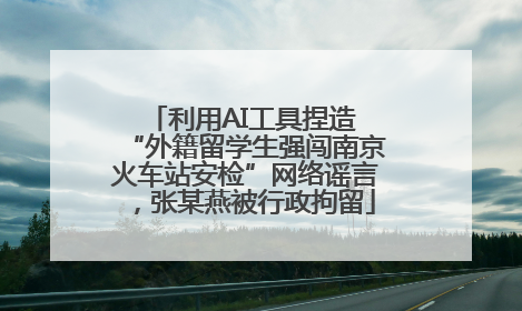 利用AI工具捏造 “外籍留学生强闯南京火车站安检”网络谣言，张某燕被行政拘留