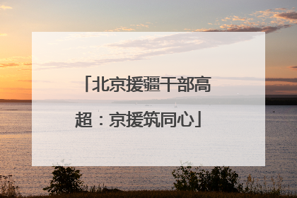 北京援疆干部高超：京援筑同心