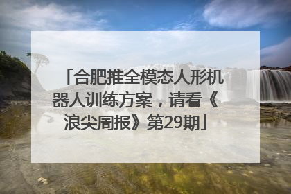 合肥推全模态人形机器人训练方案，请看《浪尖周报》第29期