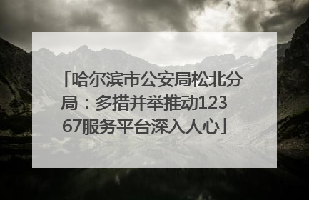 哈尔滨市公安局松北分局：多措并举推动12367服务平台深入人心