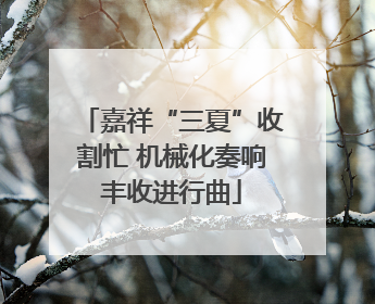 嘉祥“三夏”收割忙 机械化奏响丰收进行曲