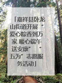嘉祥县卧龙山街道开展“爱心粽香到万家 暖心端午送安康” “五为”志愿服务活动