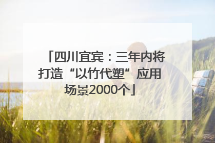 四川宜宾：三年内将打造“以竹代塑”应用场景2000个