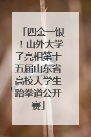四金一银！山外大学子亮相第十五届山东省高校大学生跆拳道公开赛
