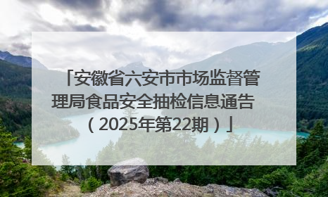 安徽省六安市市场监督管理局食品安全抽检信息通告（2025年第22期）