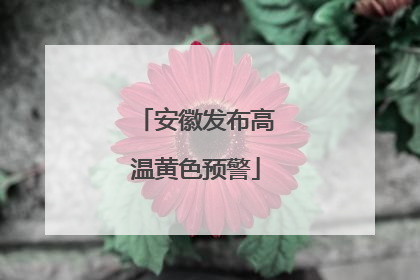 安徽发布高温黄色预警