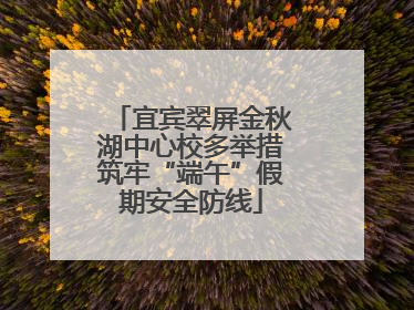 宜宾翠屏金秋湖中心校多举措筑牢“端午”假期安全防线