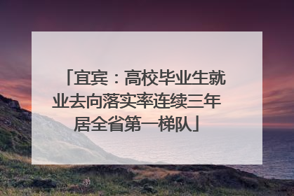 宜宾：高校毕业生就业去向落实率连续三年居全省第一梯队