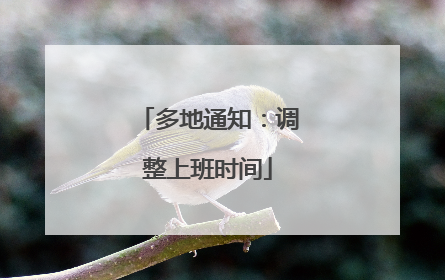 多地通知：调整上班时间