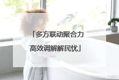 多方联动聚合力 高效调解解民忧