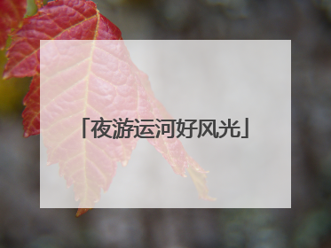 夜游运河好风光