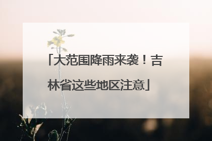 大范围降雨来袭！吉林省这些地区注意