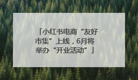 小红书电商“友好市集”上线，6月将举办“开业活动”