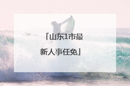 山东1市最新人事任免