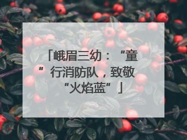 峨眉三幼：“童”行消防队，致敬“火焰蓝”