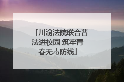 川渝法院联合普法进校园 筑牢青春无毒防线