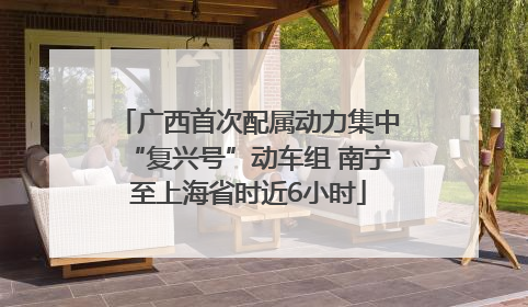 广西首次配属动力集中“复兴号”动车组 南宁至上海省时近6小时