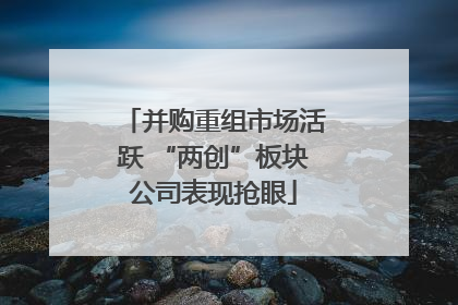 并购重组市场活跃 “两创”板块公司表现抢眼