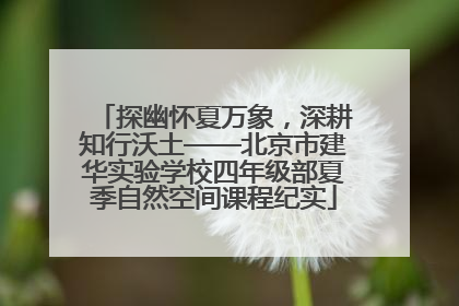 探幽怀夏万象，深耕知行沃土——北京市建华实验学校四年级部夏季自然空间课程纪实