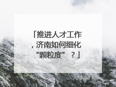 推进人才工作，济南如何细化“颗粒度”？