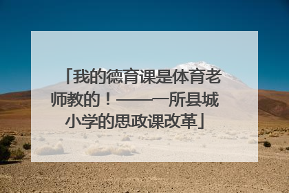 我的德育课是体育老师教的！——一所县城小学的思政课改革