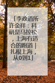 李政道所许金祥：科研是马拉松，上海有适合的跑道｜扎根上海，从0到1