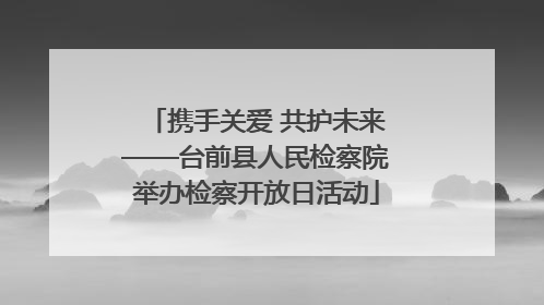 携手关爱 共护未来——台前县人民检察院举办检察开放日活动