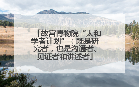 故宫博物院“太和学者计划”：既是研究者，也是沟通者、见证者和讲述者