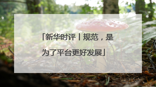 新华时评丨规范，是为了平台更好发展
