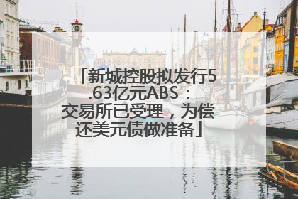 新城控股拟发行5.63亿元ABS：交易所已受理，为偿还美元债做准备