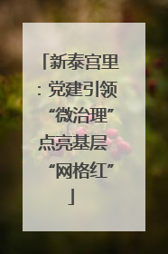 新泰宫里：党建引领“微治理” 点亮基层“网格红”