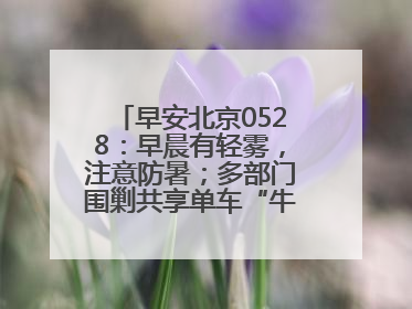 早安北京0528：早晨有轻雾，注意防暑；多部门围剿共享单车“牛皮癣”