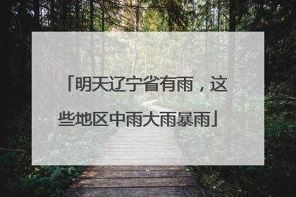 明天辽宁省有雨，这些地区中雨大雨暴雨
