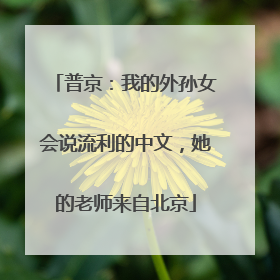 普京：我的外孙女会说流利的中文，她的老师来自北京