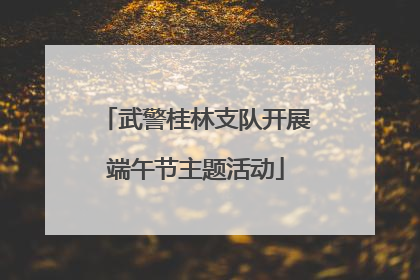 武警桂林支队开展端午节主题活动