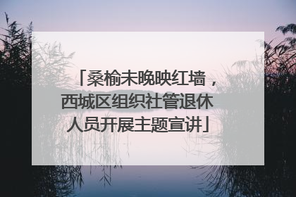 桑榆未晚映红墙，西城区组织社管退休人员开展主题宣讲