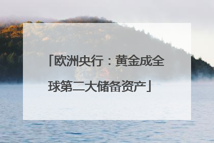 欧洲央行：黄金成全球第二大储备资产