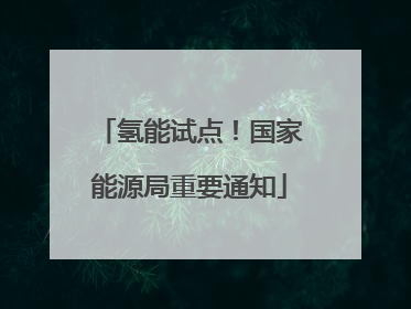 氢能试点！国家能源局重要通知