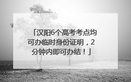汉阳6个高考考点均可办临时身份证明，2分钟内即可办结！