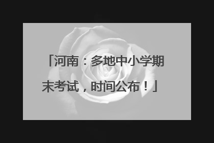 河南：多地中小学期末考试，时间公布！