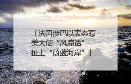 法国涉巴以表态惹美大使“风凉话” 扯上“蔚蓝海岸”